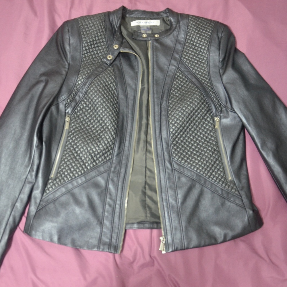 Peter Nygard Gray Faux Leather Jacket